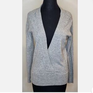 J Crew Grey Front Cross Sweater Grey Size Small